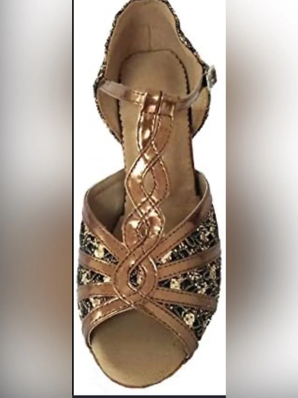 Latin Dance Shoe 2 Inches Thick Heel Open Toe Ballroom Salsa Evening Party